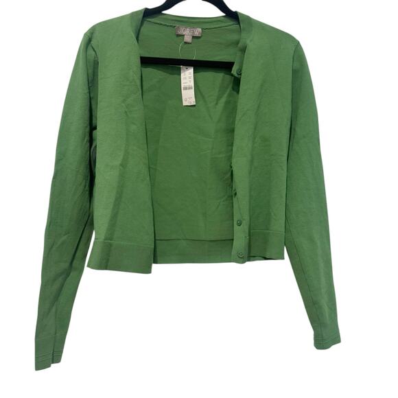 J. Crew Women's Jackie Cardigan in Premium Ultra-Fine Cotton Blend Grass S NWT - Picture 5 of 11